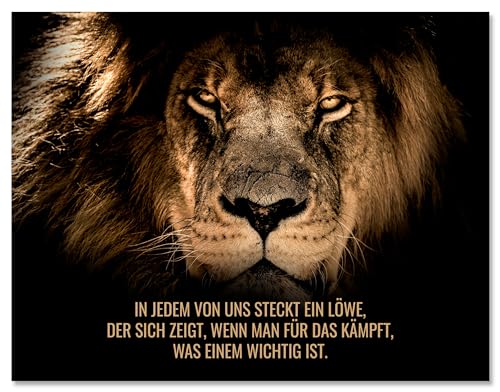 wandmotiv24 Leinwandbild Spruch, In jedem steckt EIN Löwe M0513 von wandmotiv24