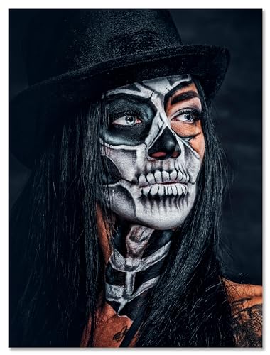 wandmotiv24 Leinwandbild Starke Frauen, Hochformat, Frau mit Totenkopf Makeup M0139 wandmotiv24 Leinwandbild Starke Frauen, Hochformat, Frau mit Totenkopf Makeup M0139 von wandmotiv24