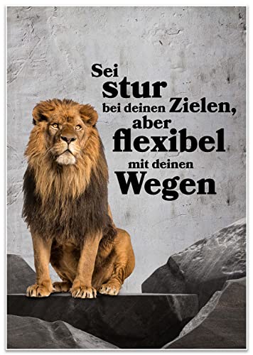 wandmotiv24 Poster als Wanddeko, Größe 100x70cm, Löwe, Motivation, Spruch, Moderne Wanddeko, Wandbilder, Deko, Bild M0357 wandmotiv24 Poster als Wanddeko, Größe 100x70cm, Löwe, Motivation, Spruch, Moderne Wanddeko, Wandbilder, Deko, Bild M0357 von wandmotiv24