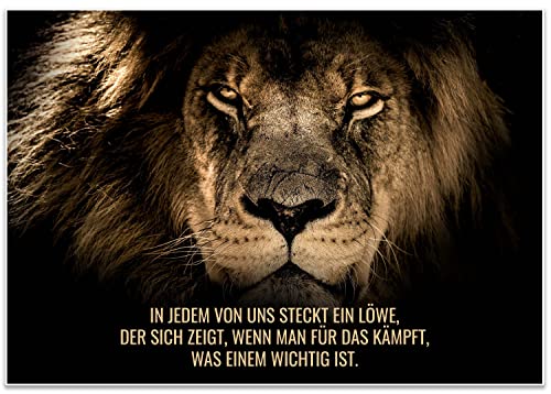 wandmotiv24 Poster als Wanddeko, Größe 100x70cm, Motivation, Spruch, Löwe, Moderne Wanddeko, Wandbilder, Deko, Bild M0348 wandmotiv24 Poster als Wanddeko, Größe 100x70cm, Motivation, Spruch, Löwe, Moderne Wanddeko, Wandbilder, Deko, Bild M0348 von wandmotiv24