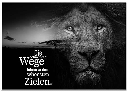 wandmotiv24 Poster als Wanddeko, Größe 100x70cm, Motivation, Spruch, Löwe, Moderne Wanddeko, Wandbilder, Deko, Bild M0351 wandmotiv24 Poster als Wanddeko, Größe 100x70cm, Motivation, Spruch, Löwe, Moderne Wanddeko, Wandbilder, Deko, Bild M0351 von wandmotiv24