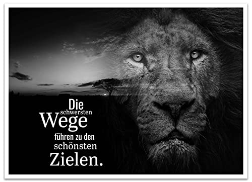 wandmotiv24 Poster als Wanddeko, Größe 18x13cm, Motivation, Spruch, Löwe, Moderne Wanddeko, Wandbilder, Deko, Bild M0351 von wandmotiv24