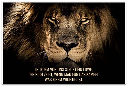wandmotiv24 Poster als Wanddeko, Größe 60x40cm, Motivation, Spruch, Löwe, Moderne Wanddeko, Wandbilder, Deko, Bild M0348 wandmotiv24 Poster als Wanddeko, Größe 60x40cm, Motivation, Spruch, Löwe, Moderne Wanddeko, Wandbilder, Deko, Bild M0348 von wandmotiv24