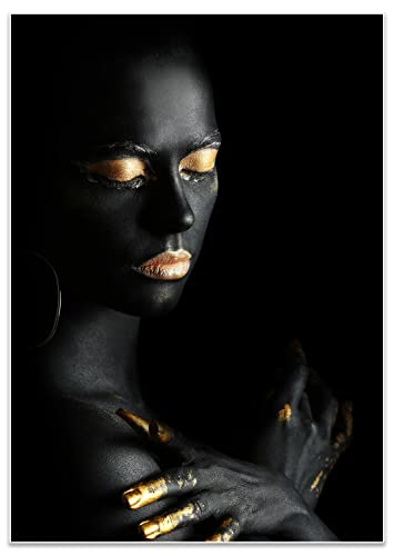 wandmotiv24 Poster als Wanddeko, Größe Din A0, Gold Collection, Frau in Schwarz, goldene Highlights, Moderne Wanddeko, Wandbilder, Deko, Bild M0074 von wandmotiv24