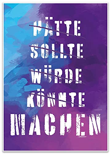 wandmotiv24 Poster als Wanddeko, Größe Din A2, Hätte sollte würde, Pastell, Moderne Wanddeko, Wandbilder, Deko, Bild M0022 wandmotiv24 Poster als Wanddeko, Größe Din A2, Hätte sollte würde, Pastell, Moderne Wanddeko, Wandbilder, Deko, Bild M0022 von wandmotiv24