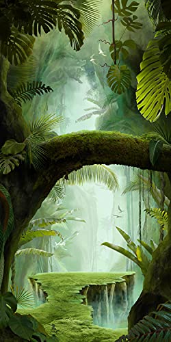 wandmotiv24 Türtapete Fantasy Dschungel, Urwald, Bäume, Moos 90 x 200cm (B x H) - Dekorfolie selbstklebend Sticker für Türen, Türfolie, Aufkleber, M1351 von wandmotiv24