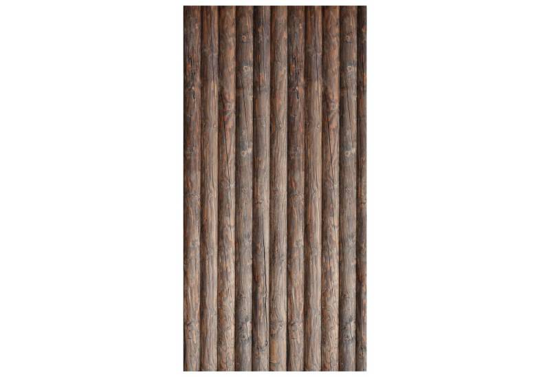 wandmotiv24 Türtapete Palisaden Zaun, Holz, Holzzaun, braun, glatt, Fototapete, Wandtapete, Motivtapete, matt, selbstklebende Vliestapete von wandmotiv24