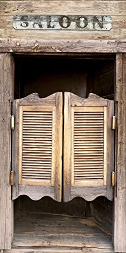 wandmotiv24 Türtapete Saloon Tür, Cowboy, Wilder Westen, Holz 70 x 200cm (B x H) - Dekorfolie selbstklebend Sticker für Türen, Türfolie, Aufkleber, M1382 von wandmotiv24