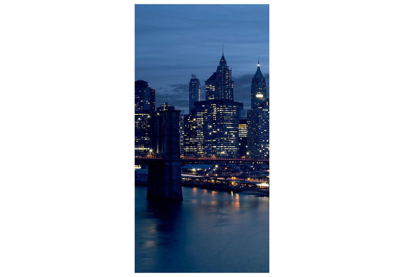 wandmotiv24 Türtapete Skyline der Innenstadt von New York, glatt, Fototapete, Wandtapete, Motivtapete, matt, selbstklebende Vliestapete von wandmotiv24