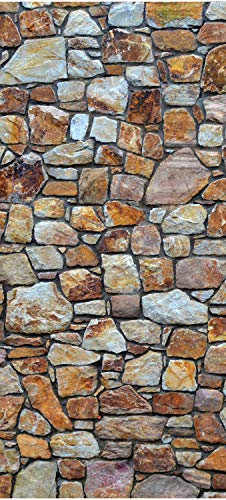 wandmotiv24 Türtapete Steinmauer aus Natursteinen 90 x 200cm (B x H) - Dekorfolie selbstklebend Sticker für Türen, Türfolie, Aufkleber, M0936 von wandmotiv24