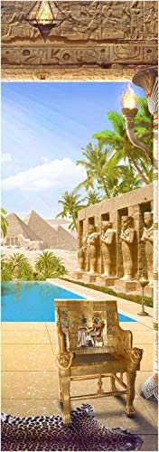 wandmotiv24 Türtapete Tal der Könige, Ägypten, Pyramiden 70 x 200cm (B x H) - Dekorfolie selbstklebend Sticker für Türen, Türfolie, Aufkleber, M1139 von wandmotiv24