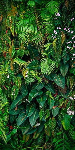 wandmotiv24 Türtapete Wand aus Blättern, Urwald, Natur, Grün 90 x 200cm (B x H) - Dekorfolie selbstklebend Sticker für Türen, Türfolie, Aufkleber, M1352 von wandmotiv24
