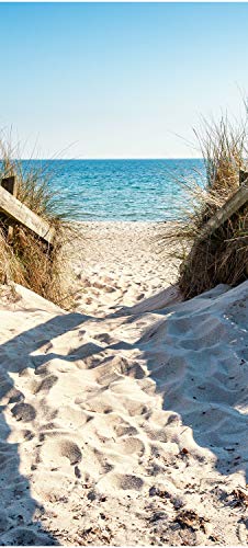 wandmotiv24 Türtapete Weg an den Sand-Strand, Meer, Wasser 90 x 200cm (B x H) - selbstklebend Vlies 150g Sticker für Türen, Türfolie, Aufkleber, M1134 von wandmotiv24