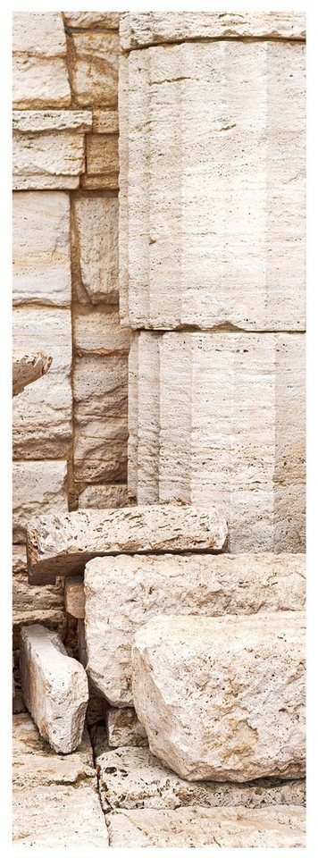 wandmotiv24 Türtapete alte griechische säulen, strukturiert, Fototapete, Wandtapete, Motivtapete, matt, selbstklebende Vinyltapete von wandmotiv24