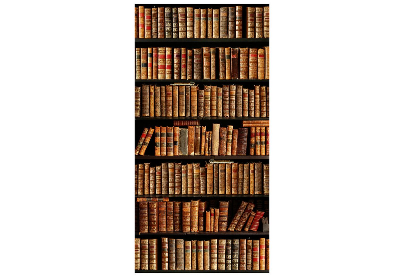 wandmotiv24 Türtapete altes Bücher-regal, Schrank, Buch, Roman, glatt, Fototapete, Wandtapete, Motivtapete, matt, selbstklebende Dekorfolie von wandmotiv24