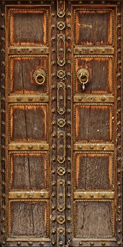 wandmotiv24 Türtapete mittelalterliche Tür, Holz, Metall 70 x 200cm (B x H) - Dekorfolie selbstklebend Sticker für Türen, Türfolie, Aufkleber, M1371 von wandmotiv24
