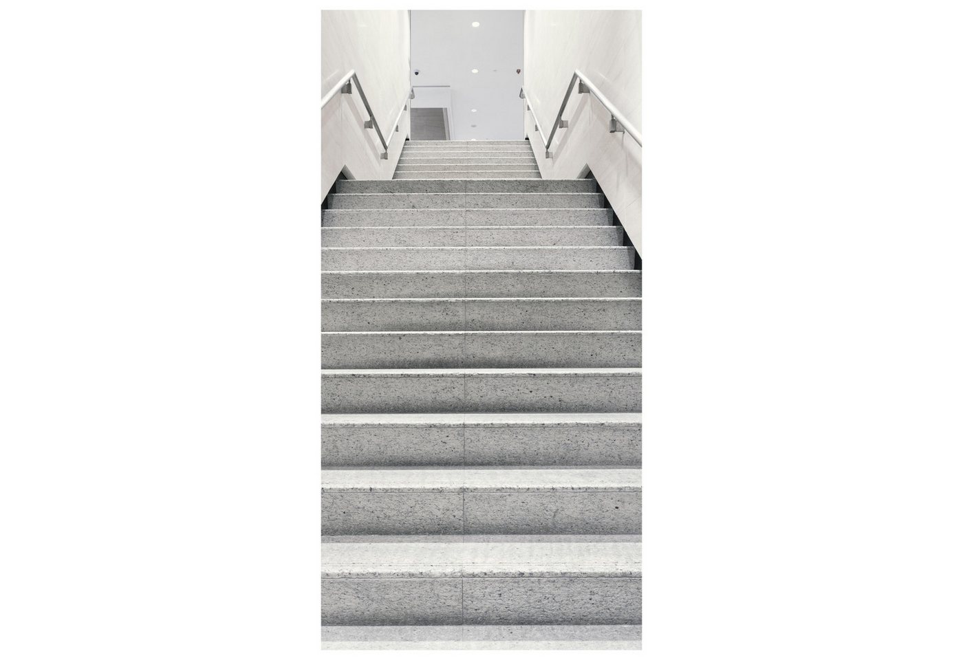 wandmotiv24 Türtapete moderne Stein-treppe, Geländer, Metall, glatt, Fototapete, Wandtapete, Motivtapete, matt, selbstklebende Vliestapete von wandmotiv24