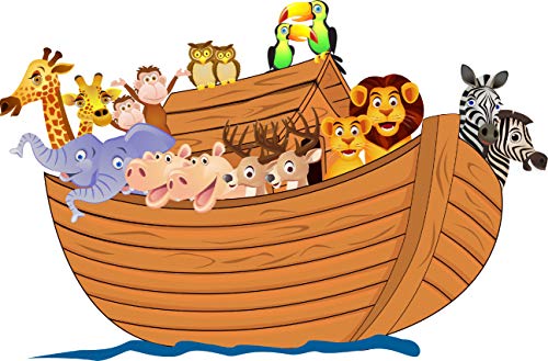 wandmotiv24 Wandsticker Arche Noah, Tiere, Wasser, Meer, Schiff S - klein 46x30cm Wand-Aufkleber, Sticker, Wand-Bild, Deko Bilder, Dekoration Wohnung modern WS00000168 von wandmotiv24