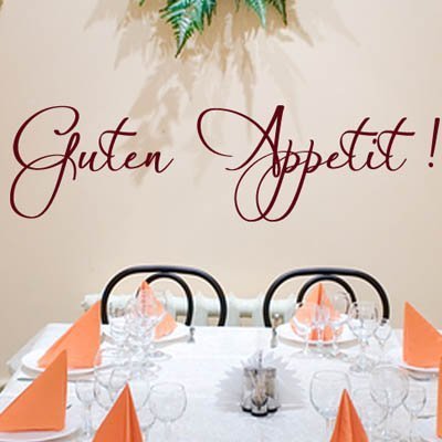 Guten Appetit - 100 x 30cm - Farbe: Dunkelgrün von wandtattoo-factory