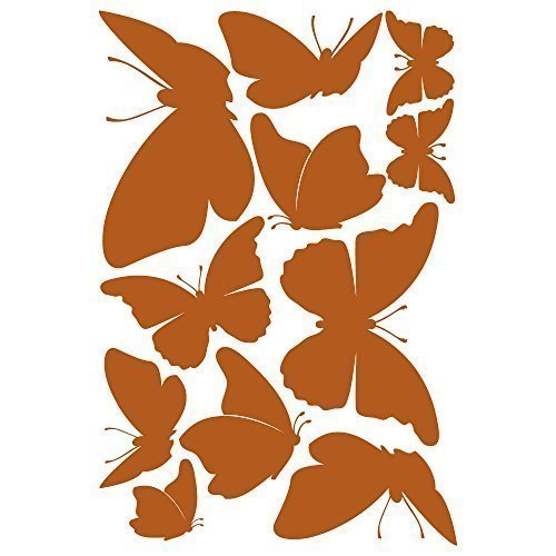 wandtattoo-factory Aufkleber Schmetterlinge 11Stück - einfarbige Sticker Wandaufkleber Sticker - Farbe: Haselnussbraun von wandtattoo-factory
