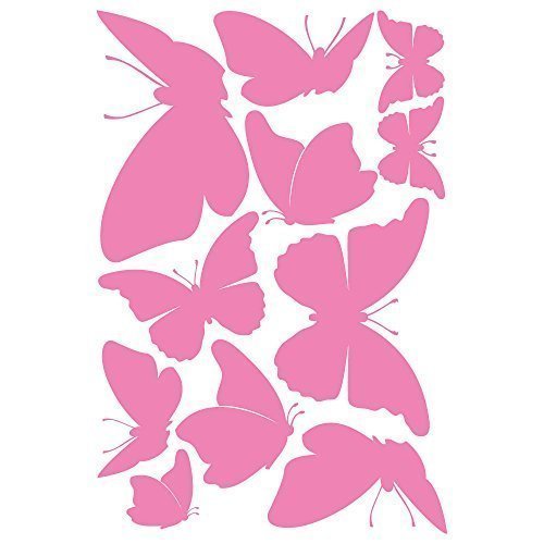 wandtattoo-factory Aufkleber Schmetterlinge 11Stück - einfarbige Sticker Wandaufkleber Sticker - Farbe: Hellrosa von wandtattoo-factory