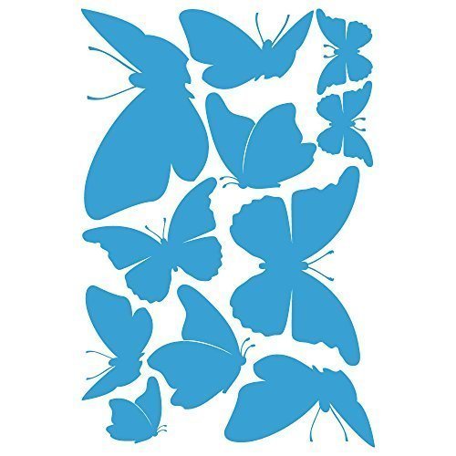 wandtattoo-factory Aufkleber Schmetterlinge 11Stück - einfarbige Sticker Wandaufkleber Sticker - Farbe: Lichtblau von wandtattoo-factory