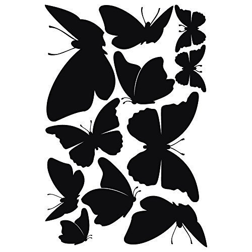 wandtattoo-factory Aufkleber Schmetterlinge 11Stück - einfarbige Sticker Wandaufkleber Sticker - Farbe: Schwarz von wandtattoo-factory