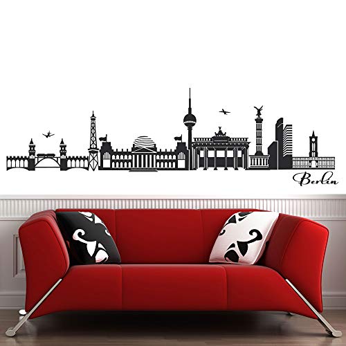 wandtattoo-factory Skyline Berlin - 160 x 50cm - Farbe: Schwarz von wandtattoo-factory
