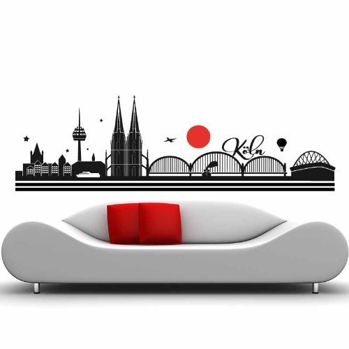 wandtattoo-factory Skyline Köln - 130 x 40cm - Farbe: Weiss von wandtattoo-factory