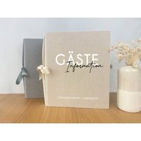 Gästemappe, Gästeinformation, Mappe Für Gäste Info Ferienwohnung, Hotel Und Pension, Personalisiert Mit Name, Din A4 Format | 32x26cm Leinen Gästemappe, Gästeinformation, Mappe Für Gäste Info Ferienwohnung, Hotel Und Pension, Personalisiert Mit Name, Din A4 Format | 32x26cm Leinen von wandzucker