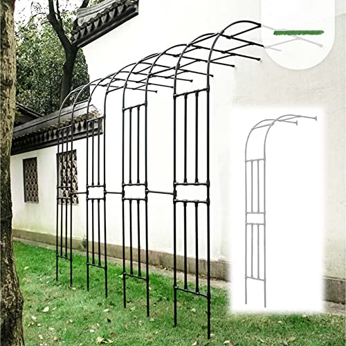 Gartenbogen Pergola Outdoor Unterstützung Schwarz Metall Halbbogen zum Klettern von Rosen und Reben - Einfache Montage Metall Halbbogen - 90x240cm von wanghaiyanBD