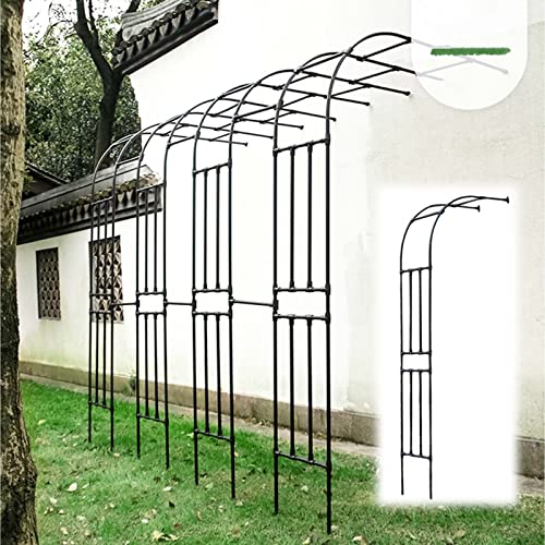 Gartenbogen Pergola Outdoor Unterstützung Schwarz Metall Halbbogen zum Klettern von Rosen und Reben - Einfache Montage Metall Halbbogen - 90x240cm von wanghaiyanBD