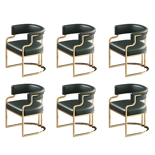 wanghaiyanBD Esszimmerstühle Polsterstuhl Niedriglehner Sessel mit Kunstleder und Messingbeinen für Küche und Esszimmer, 2er Set von wanghaiyanBD