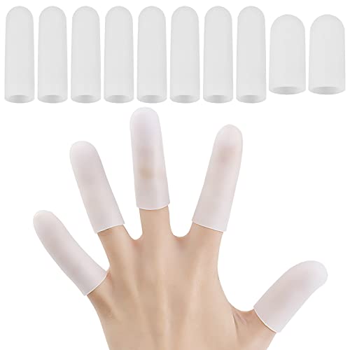 Fingerschutz 10 Stück Silikon Gel Fingerlinge Abdeckung Kappe Finger Unterstützung für Finger Knacken Handekzem Fingerarthritis von wangjiangda
