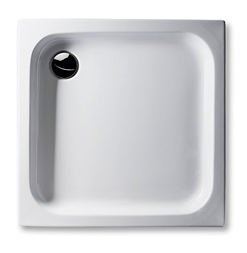 Duschwanne aus Acryl, wählbar: 6,5cm oder 15cm tief im Becken, weiß, verschiedene Größen, rechteckig, aus deutscher Produktion (weiß, 80 x 80 x 6,5cm) von wannenfabrik