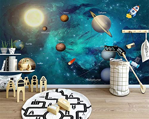 Benutzerdefinierte 3D-Tapeten Handgemalte Weltall Universum Kinder Haus Murals Kulisse Dekorative Malerei, 350 × 245Cm von wanpaper