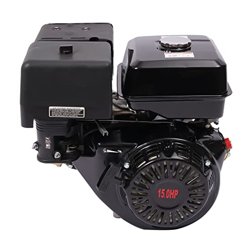 Benzinmotor, 15HP 4-Takt Benzinmotor OHV Einzylindermotor Recoil Pull Start mit Ölalarm 25mm gerade Welle Luftkühlung, Mikrofilter, Drescher, Glätter von wanwanper
