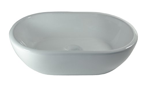 1x Keramikwaschbecken Aufsatzwaschbecken oval klein Aufsatz Waschbecken oval Keramik 45x29,5x12cm von warenplus