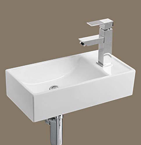1x Waschbecken Keramik klein weiß Wandmontage oval eckig Keramikwaschbecken Aufsatzwaschbecken ca. 41 x 21,5 x10 cm 1x Waschbecken Keramik klein weiß Wandmontage oval eckig Keramikwaschbecken Aufsatzwaschbecken ca. 41 x 21,5 x10 cm von warenplus2014