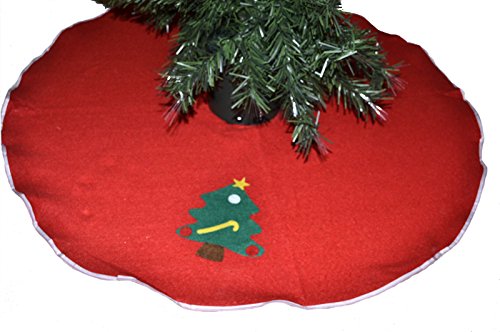 warenplus2014 Christbaumdecke mit Motiv Tannenbaum, Weihnachtsbaumdecke Baumdecke Decke Christbaum Tannenbaum rot 86cm von warenplus2014