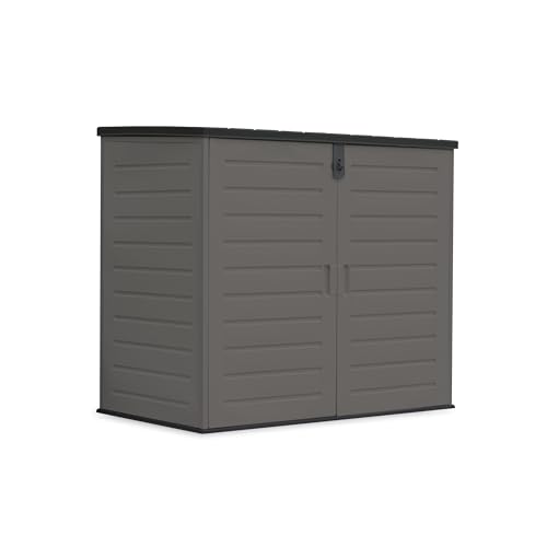 Wasabi - Mülltonnenbox aus Harz 1170L – 140x82x124cm – Inklusive Boden – Doppeltür und klappbarer Deckel – Metallrahmen – Polypropylen-Paneele – Riegelschloss – Gartenschuppen von wasabi
