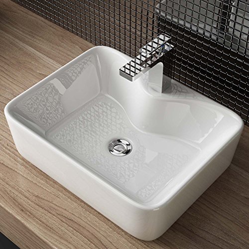 Waschbecken24 | Aufsatzwaschbecken | Eckig | Premium-Qualität | Lotus-Effekt | Badezimmer und Gäste-WC (48x37x13cm, Weiß / A98) Waschbecken24 | Aufsatzwaschbecken | Eckig | Premium-Qualität | Lotus-Effekt | Badezimmer und Gäste-WC (48x37x13cm, Weiß / A98) von Waschbecken24