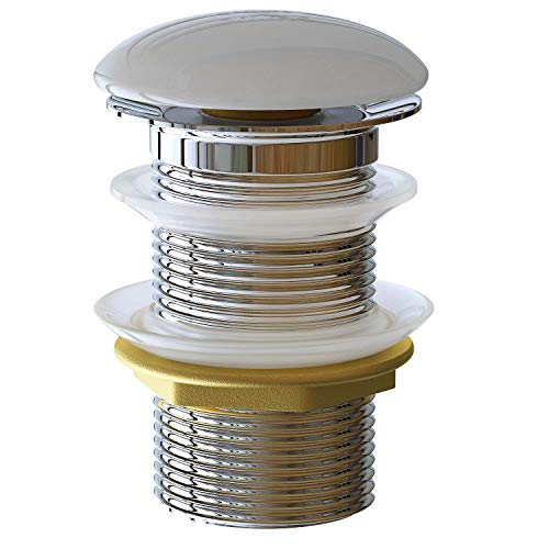 Waschbecken24 Ablaufgarnitur P2K Ablaufventil Pop Up Ventil geeignet für Waschbecken ohne Überlauffunktion (Kappe Keramik Ø66mm) Waschbecken24 Ablaufgarnitur P2K Ablaufventil Pop Up Ventil geeignet für Waschbecken ohne Überlauffunktion (Kappe Keramik Ø66mm) von Waschbecken24