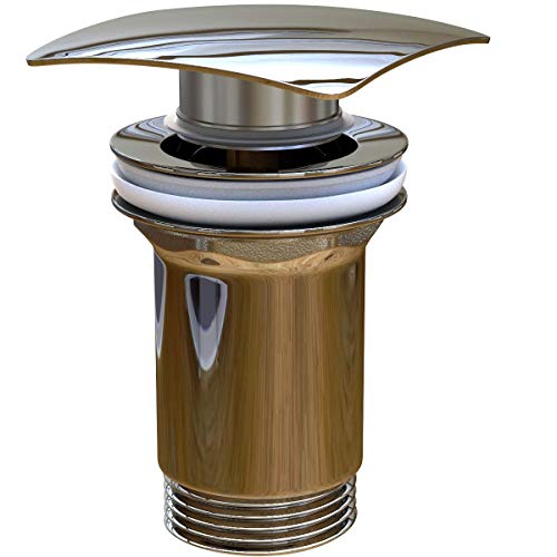 Waschbecken24 Universal Ablaufgarnitur P7 Ablaufventil Pop Up Ventil für Waschbecken Badezimmer Gäste WC (Kappe Vierkant 66x66mm) von Waschbecken24
