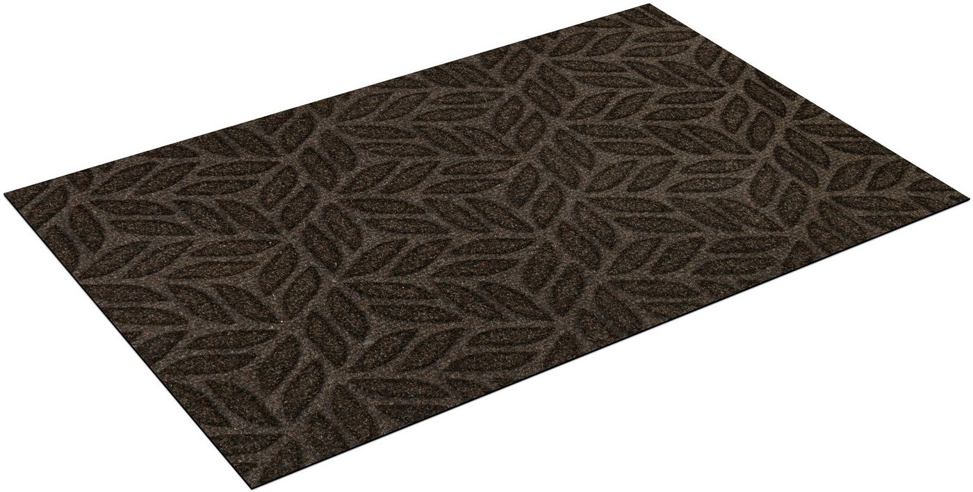 Fußmatte DUNE Leaves Dark Brown, wash+dry by Kleen-Tex, rechteckig, Höhe: 8 mm von wash+dry by Kleen-Tex