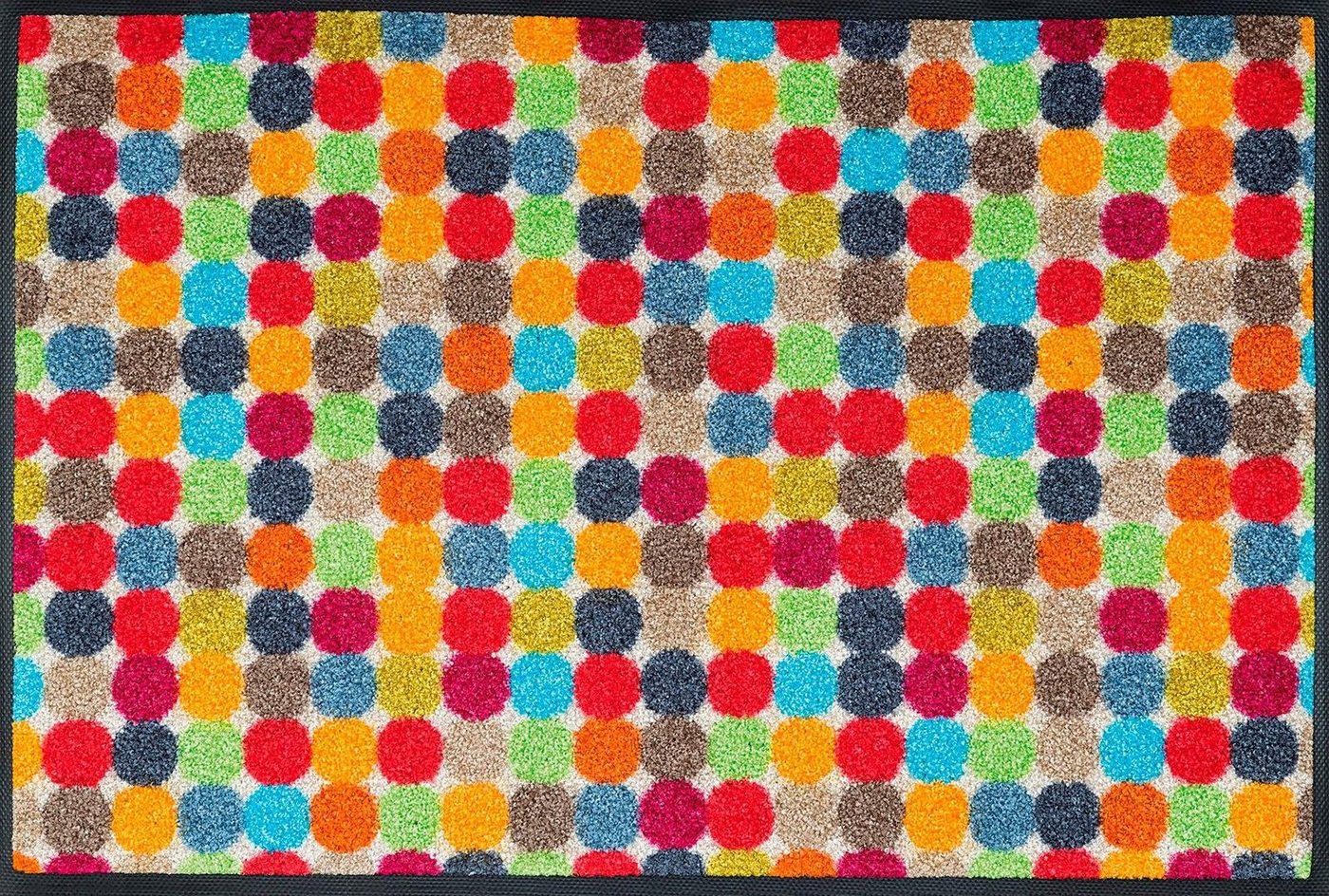 Fußmatte Mikado Dots, wash+dry by Kleen-Tex, rechteckig, Höhe: 7 mm, Schmutzfangmatte, rutschhemmend, waschbar von wash+dry by Kleen-Tex