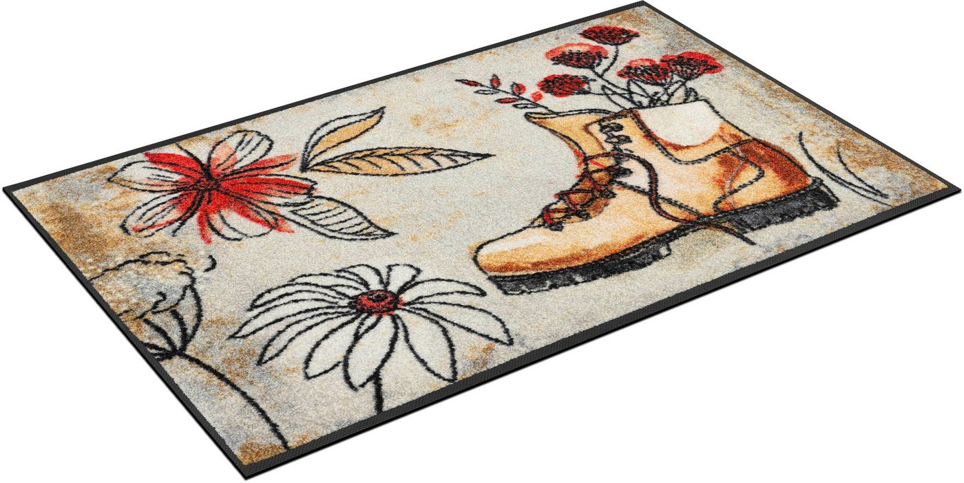 Fußmatte Walking Vibes, wash+dry by Kleen-Tex, rechteckig, Höhe: 7 mm, Schmutzfangmatte, rutschhemmend, In- und Outdoor geeignet, waschbar von wash+dry by Kleen-Tex