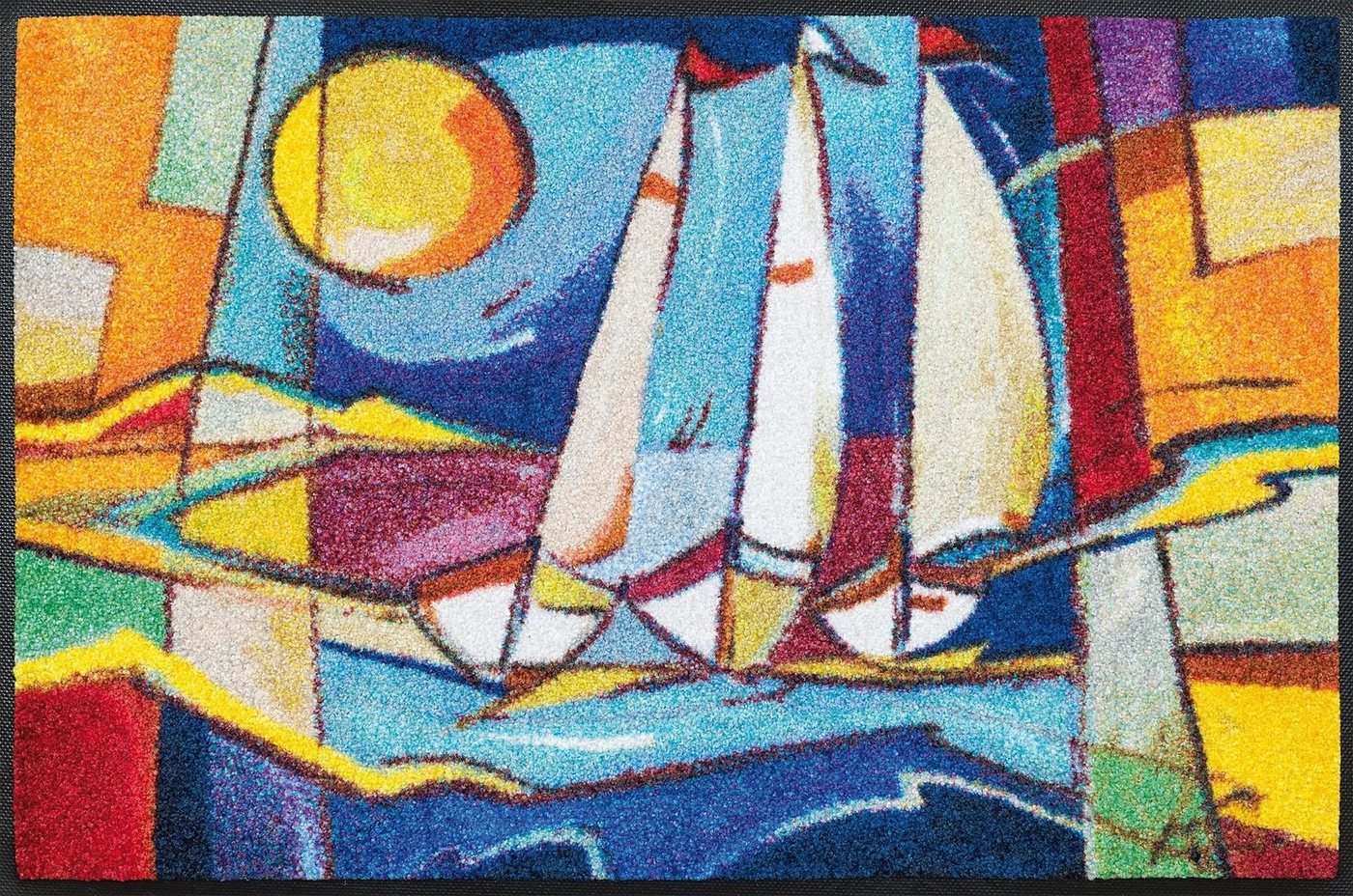 Fußmatte sailing home, wash+dry by Kleen-Tex, rechteckig, Höhe: 7 mm, Schmutzfangmatte, Motiv Segelboote, rutschhemmend, waschbar von wash+dry by Kleen-Tex