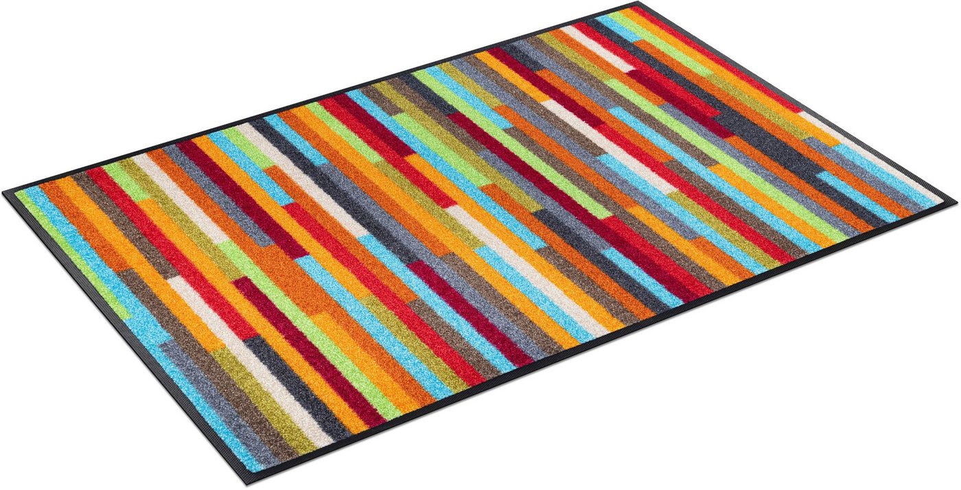 Teppich Mikado Stripes, wash+dry by Kleen-Tex, rechteckig, Höhe: 7 mm, modernes Streifen Design, rutschhemmend, waschbar von wash+dry by Kleen-Tex