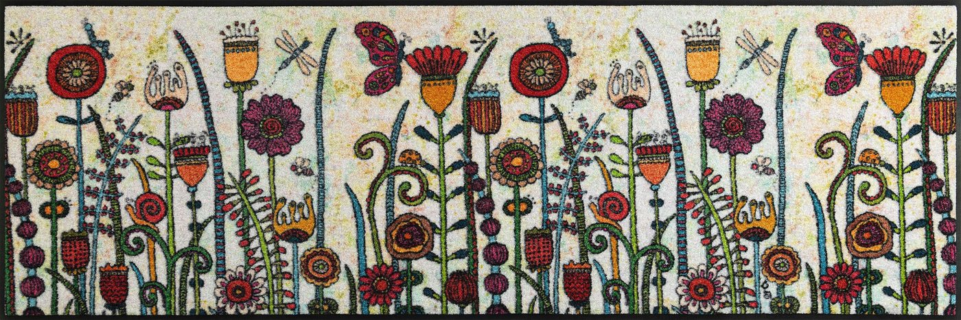 Teppich Sonnentag, wash+dry by Kleen-Tex, rechteckig, Höhe: 7 mm, Motiv Blumen, In- und Outdoor geeignet, waschbar von wash+dry by Kleen-Tex